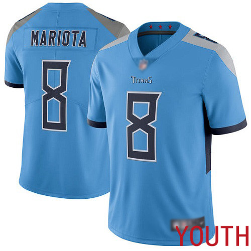 Tennessee Titans Limited Light Blue Youth Marcus Mariota Alternate Jersey NFL Football #8 Vapor Untouchable->youth nfl jersey->Youth Jersey
